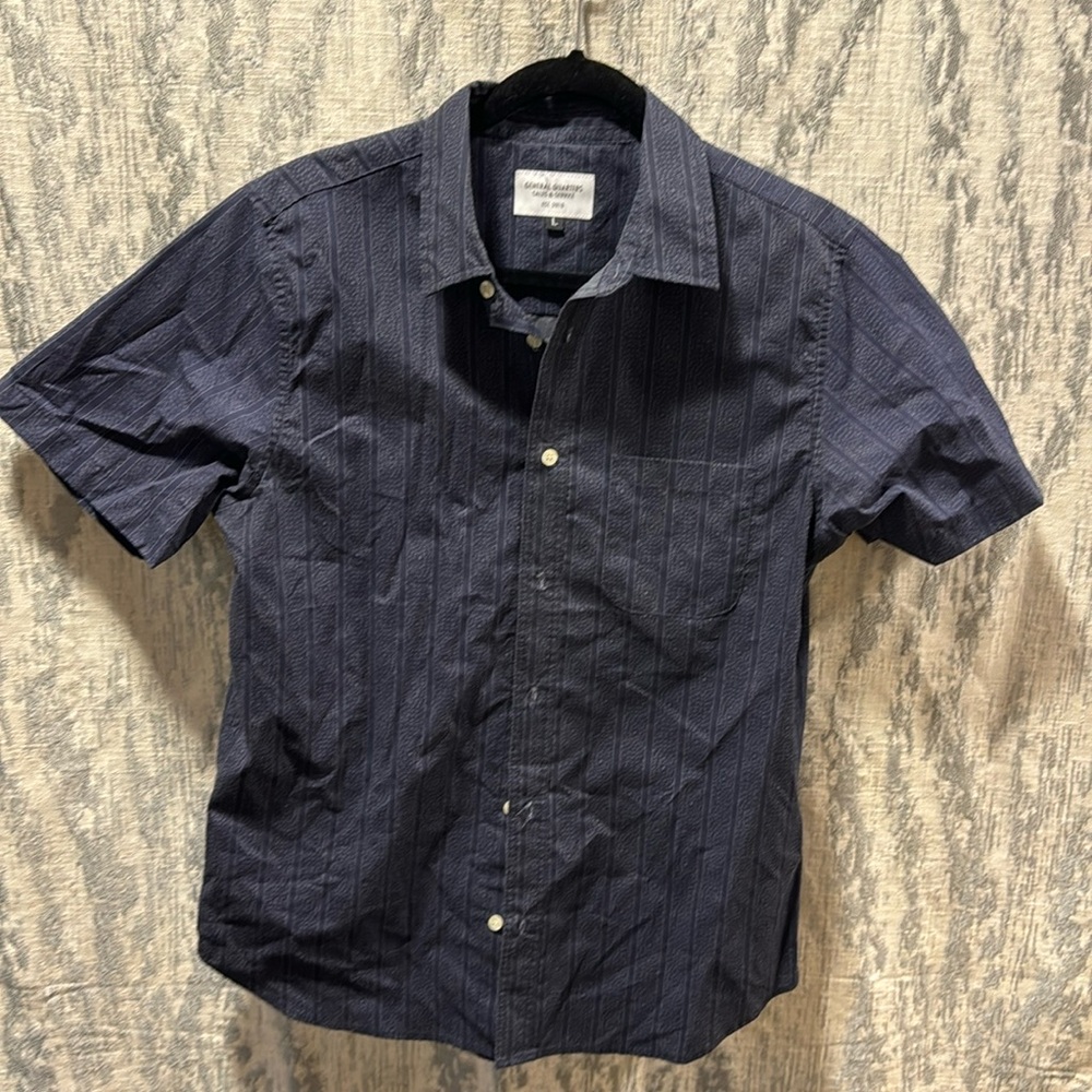 General Quarters printed stripe short sleeve shirt